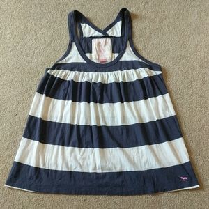 Victoria's Secret Pink navy/white flowy top